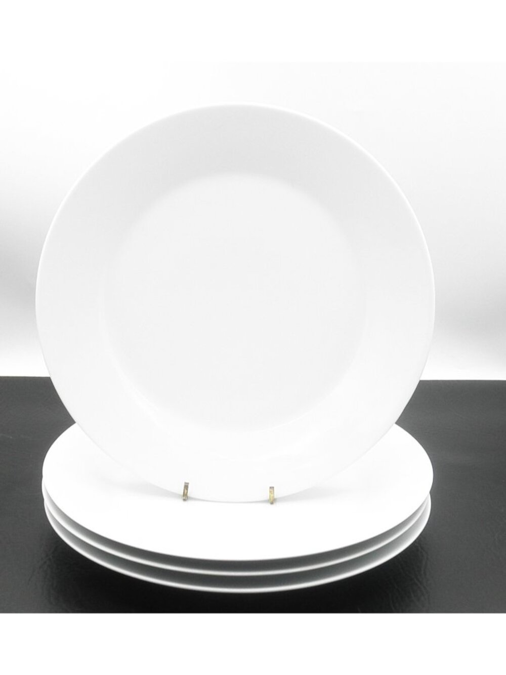 IKEA 17208 White Dinner Plates Set of 4 Made in Turkey 10.25 Inches Slanted Rim